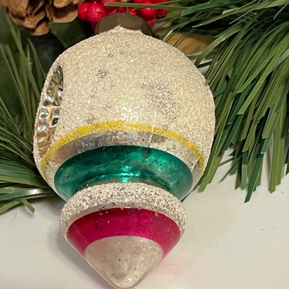 Vintage Mercury Glass Shiny Brite Double Indent Mica Ornament - Picture 4 of 7